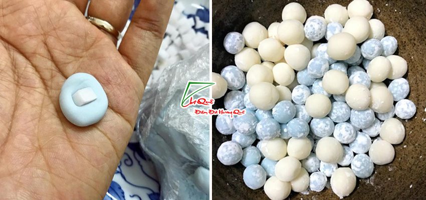 Nặn tr&acirc;n ch&acirc;u hoa đậu biếc nh&acirc;n dừa